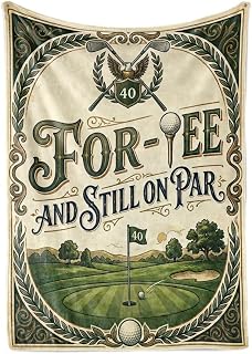 40th Birthday Gifts, Gift for Golf Lovers on Birthday and Chirstmas, Bed Flannel Plush Throw Blankets for Men, Women, 50 x 65 inches