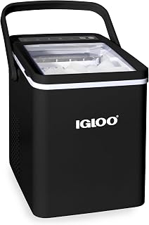 Igloo Premium Self-Cleaning Countertop Ice Maker Machine, Handled Portable Ice Maker, Produces 26 lbs. in 24 hrs. with Ice Cubes Ready in 6-8 Minutes, Comes with Ice Scoop and Basket