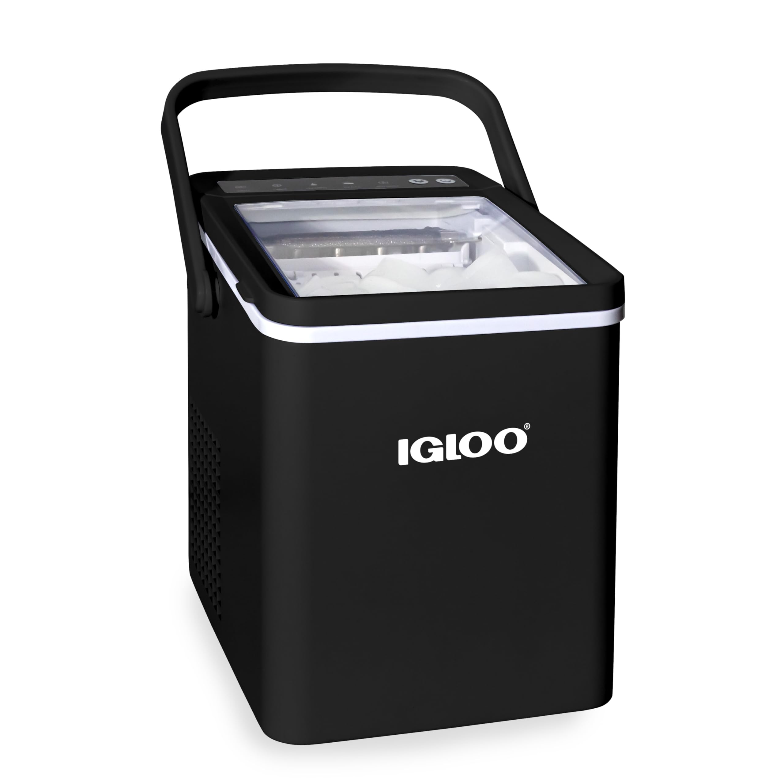 Igloo Premium Self-Cleaning Countertop Ice Maker Machine, Handled Portable Ice M
