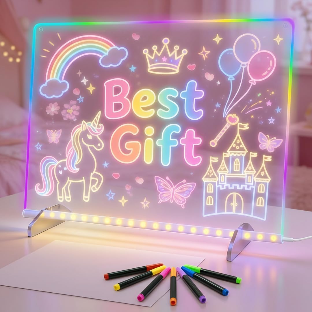 17" LED Drawing Board for Kids, Birthday Gift for Girls Age 3-12+ Years Old | Ar