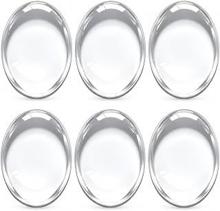 Enenes Oval Glass Cabochons 50PCS, 30x40mm Clear Dome Flat Back Tiles | 50 clear oval glass cabochons, 30x40mm with dome top and flat back for pendants, jewelry making, scrapbooking and crafts