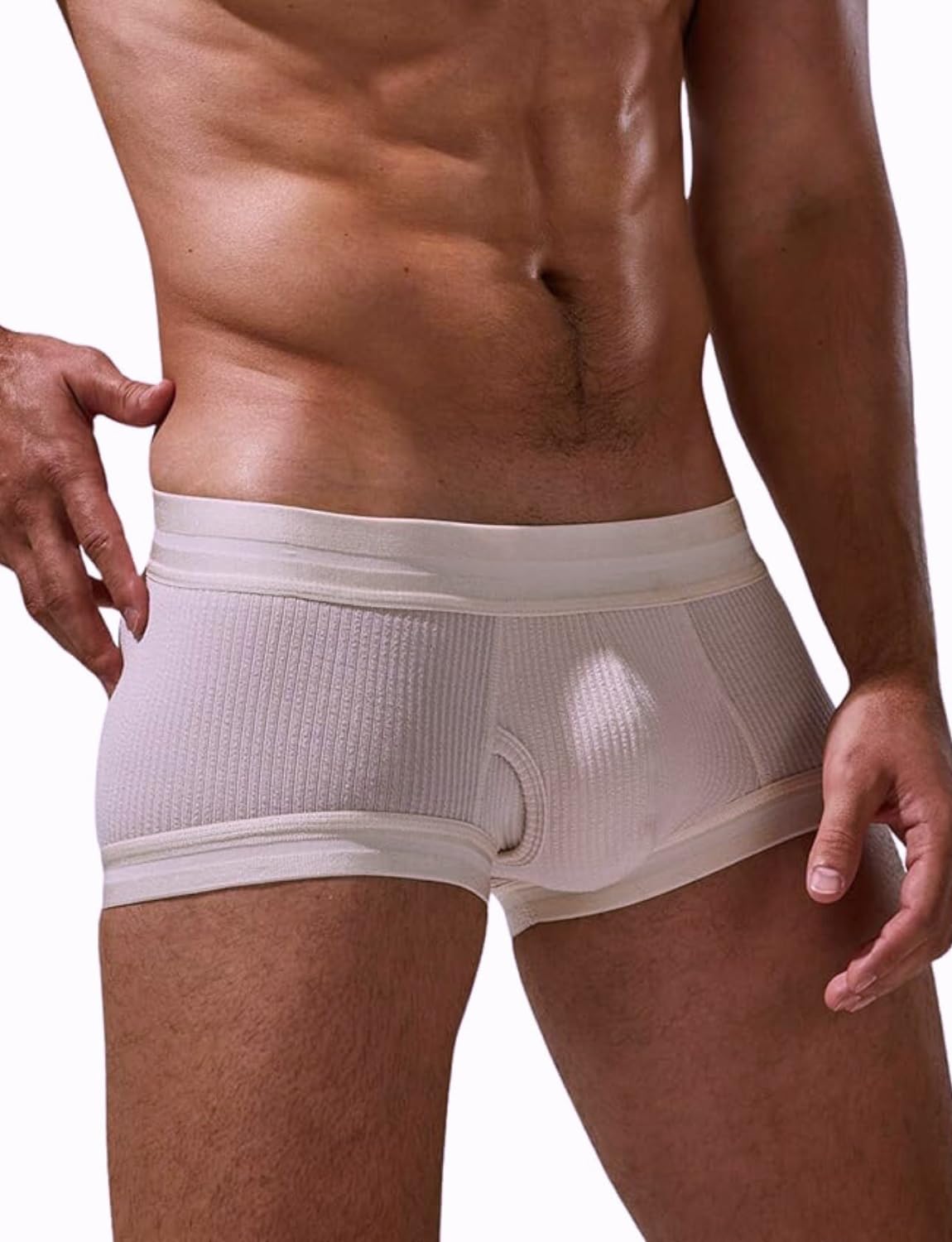Boxer Taille Basse Sexy en Soie glacée Modal pour Homme