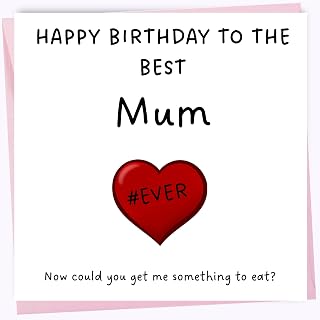 Printperfect - Birthday Cards For Mum – Best Mum Ever – Birthday Card From Daughter Son, Happy Birthday, Birthday Cards 150mm x 150mm