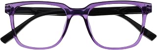 OPULIZE LEO Reading Glasses – Large Rectangular Frame – Men Women – Spring Hinges, 1 Pack - Purple, One size