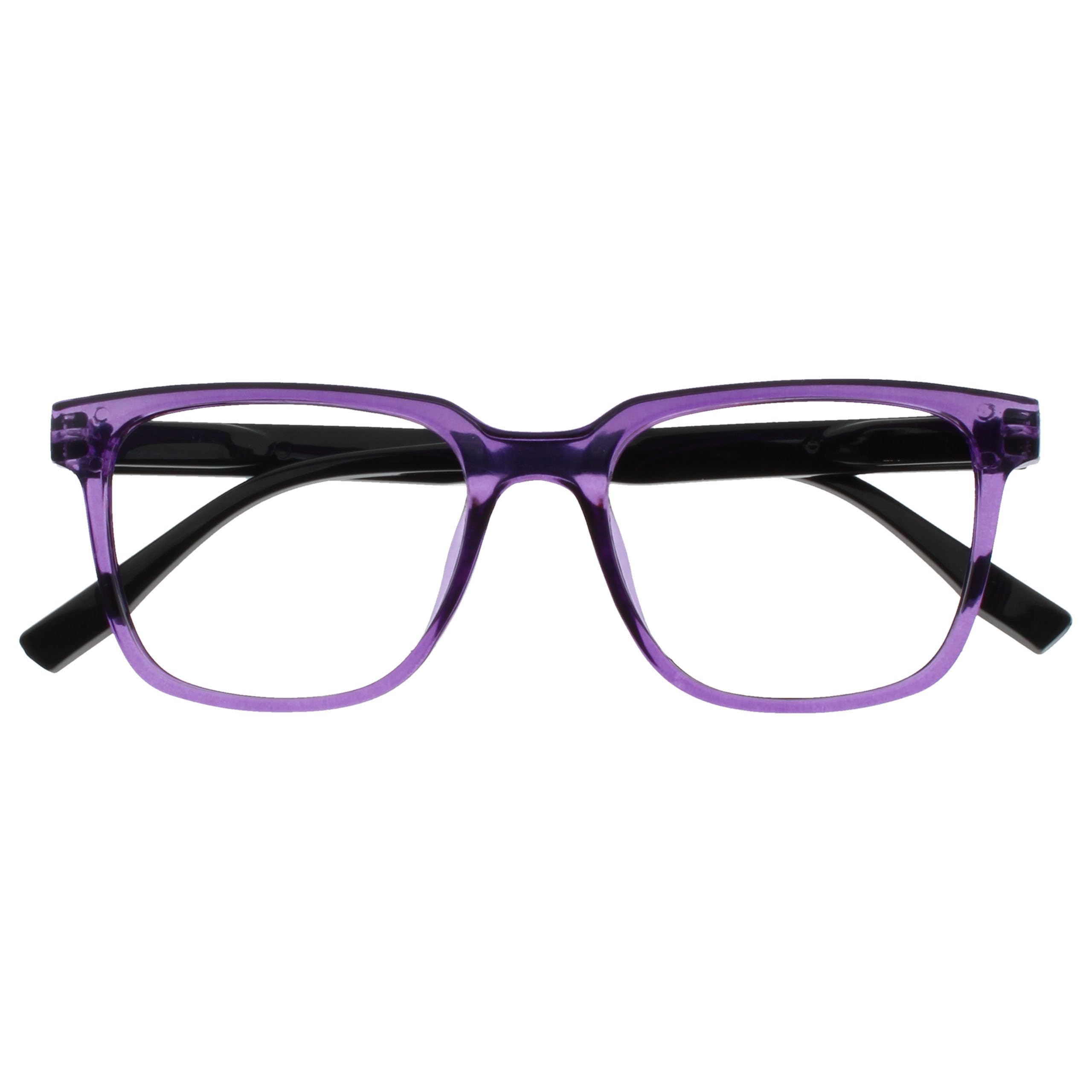 OPULIZE LEO Reading Glasses – Large Rectangular Frame – Men Women – Spring Hinge