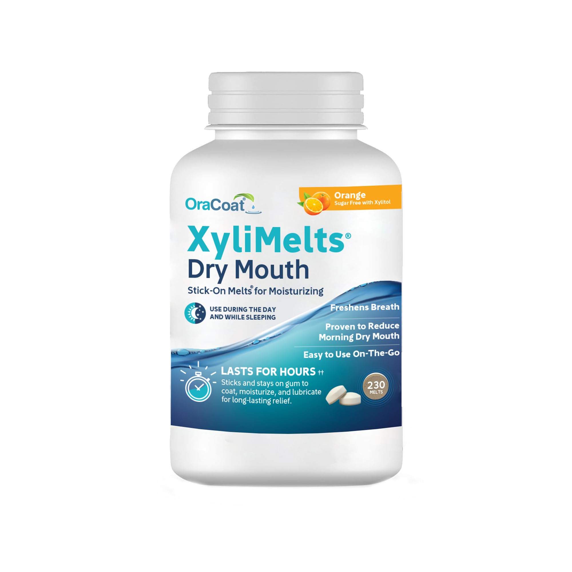Oracoat XyliMelts Dry Mouth Relief Moisturizing Stick-On-Melts with Xylitol, 230