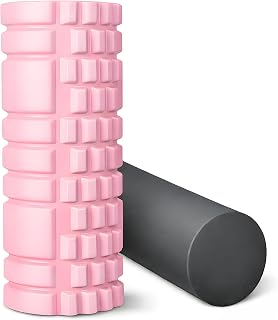 Fulelarry Foam Roller Set, 2-in-1 Deep Tissue EVA Back Roller, 13in, Pink | 2-in-1 Foam Roller Set: High Density EVA, 13 x 5.5in, Textured + Smooth Core, Deep Tissue, Back Pain, Legs Calves, Pink