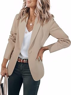 Cicy Bell Women's Langarm Casual Blazer Arbeit Büro Knopf Open Front Jacke Anzug