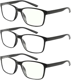 Kerecsen 3 Pack Reading Glasses for Men Blue Light Blocking Spring Hinge Readers for Men Anti Eye Strain/Dryness/Computer Glare/UV