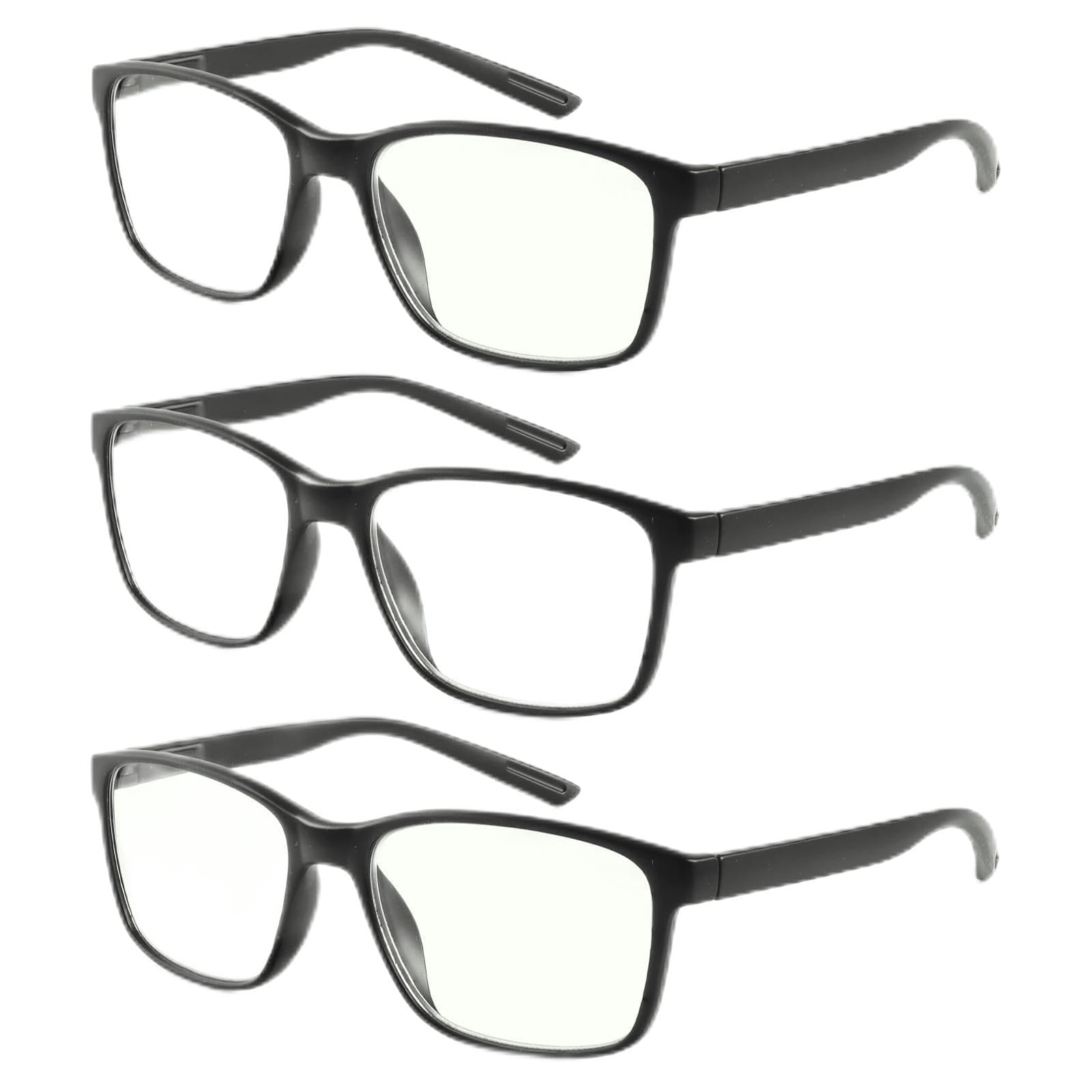 Kerecsen 3 Pack Reading Glasses for Men Blue Light Blocking Spring Hinge Readers