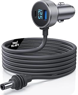 Starlink Mini Cable Car Adapter 16.5 FT / 5M, 12V Cigarette Lighter to 24V DC Cord Waterproof Charger Powered Starlink Min Accessories for Truck, SUV, Camping, Road Trips
