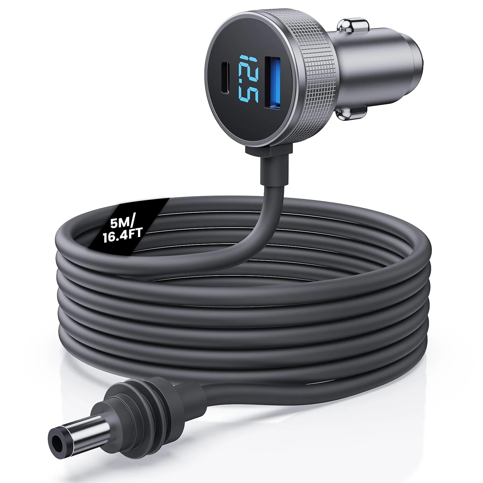 Starlink Mini Cable Car Adapter 16.5 FT / 5M, 12V Cigarette Lighter to 24V DC Co