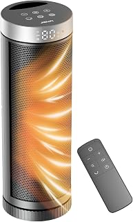 JIBUFI 17 Inches Space Heaters for Indoor Use, 1500W Electric Heaters | 70° Oscillation, Remote Control, 12H Timer, ECO Mode, Quiet Operation, ETL-Certified Safety Heat