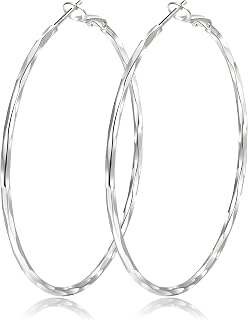 2MM Thin Gold Hoop Earrings Sterling Silver Post Hoop Earrings For Women Diamond-Cut Gold Hoops Earrings 14K Gold Plated Hoops Earrings Lightweight Hypoallergenic Oversize Gold Earrings For Women