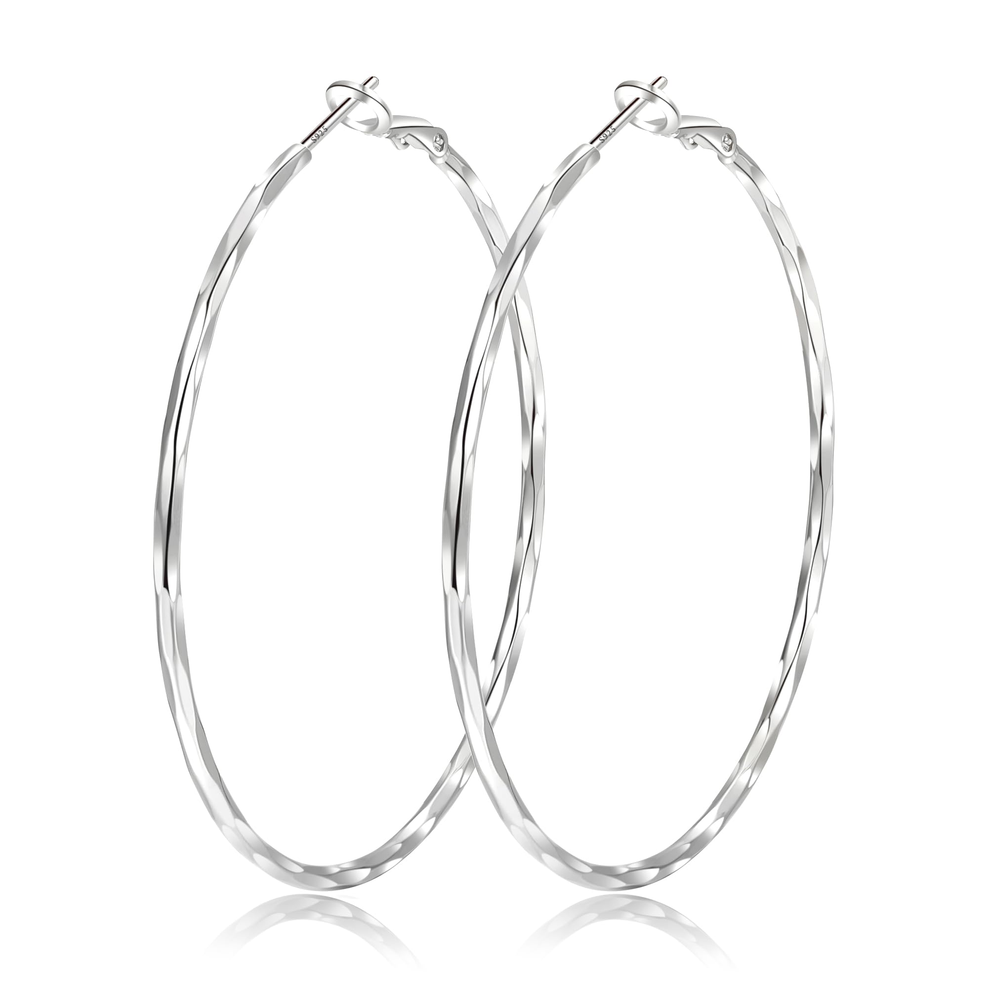 2MM Thin Gold Hoop Earrings Sterling Silver Post Hoop Earrings For Women Diamond