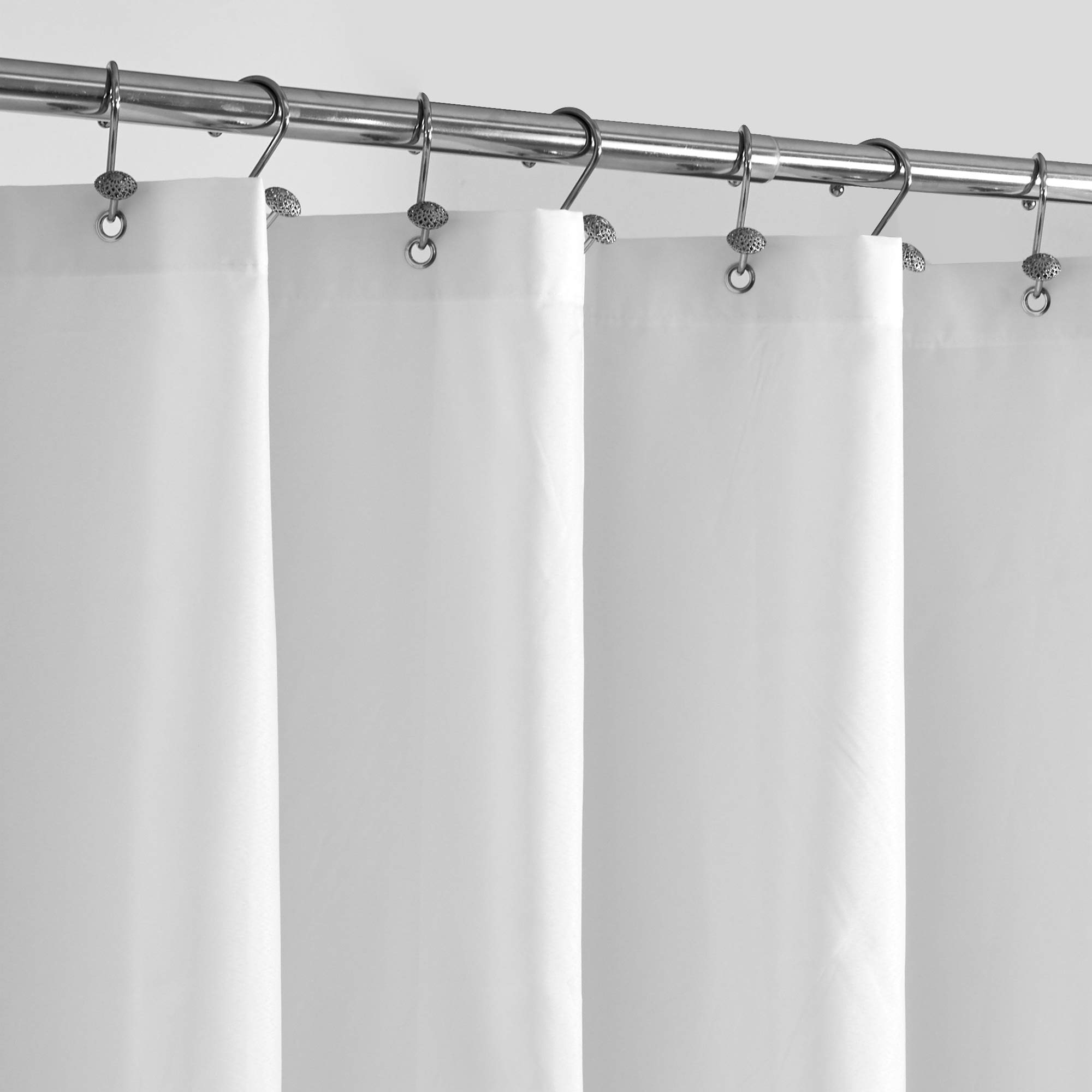 ALYVIA SPRING Waterproof Fabric Shower Curtain or Liner White, 72x72 | 3 Magnets