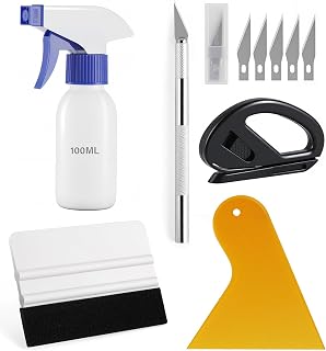 SINGARO Car Window Film Kit, 5PCS Car Glass Protective Window Wrap Tinting Privacy Film Tools, Including Vinyl Scraper, Felt Scraper, Cutter with Blade, Film Cutter, Spray Bottle