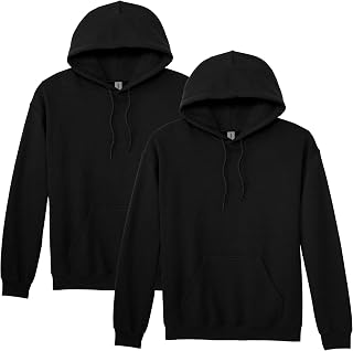 Gildan Adult Fleece Hoodie Sweatshirt, Style G18500, Multipack, Black (2-Pack), Medium
