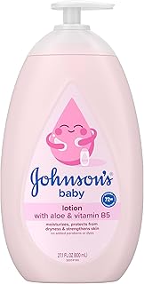 Johnson's Baby Lotion with Coconut Oil, 27.1 fl. oz | 72-HR Hydration, Hypoallergenic, Safe for Newborns, Helps Protect from Dryness, with Aloe Vera & Vitamin B5, No Added Dyes