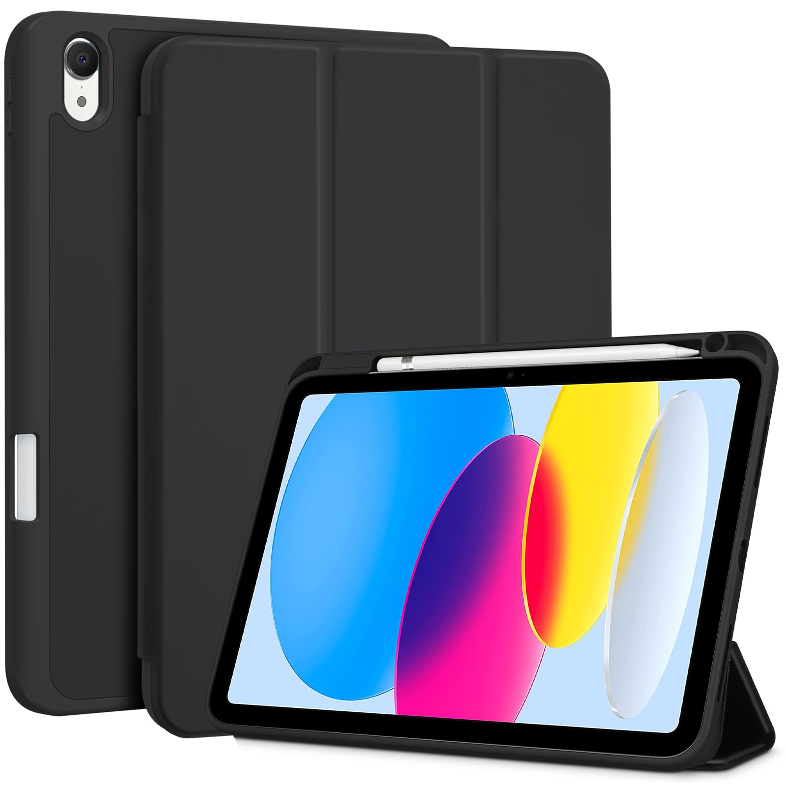 ProCase for iPad A16 11th/10th Generation Case with Pencil Holder -Black | 11 In