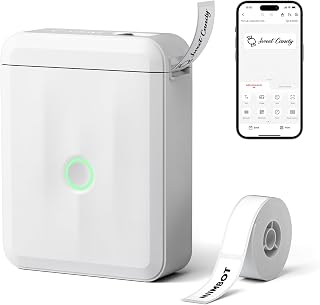 NIIMBOT D110 Label Maker Machine with Tape(Pre-Cut Sticker Size 12x40mm) | Perfect for Printing Kids School Name Labels, Portable Inkless Thermal Printer