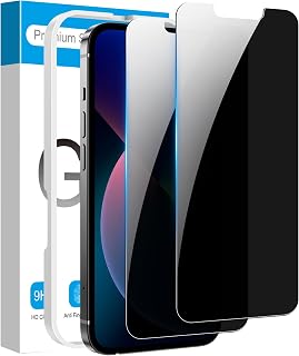 Fotbor 2 Pack Compatible for iPhone 13 Mini Privacy Screen Protector, Anti Spy Private Case Friendly Anti-Scratch 9H Hardness Tempered Glass