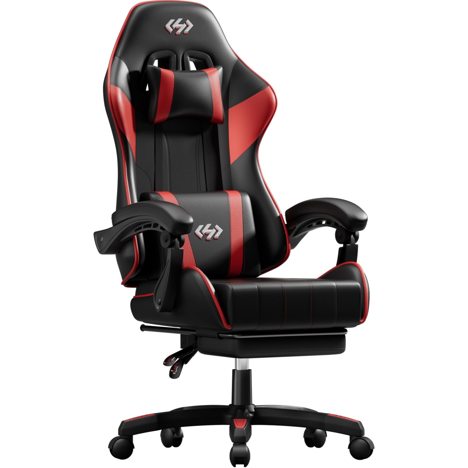 HLDIRECT Gaming Chair with Footrest & Lumbar Support for Adults | 135° Recline, 
