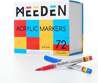 MEEDEN Acrylic Color Markers with Brush Tip: 72 Colors
