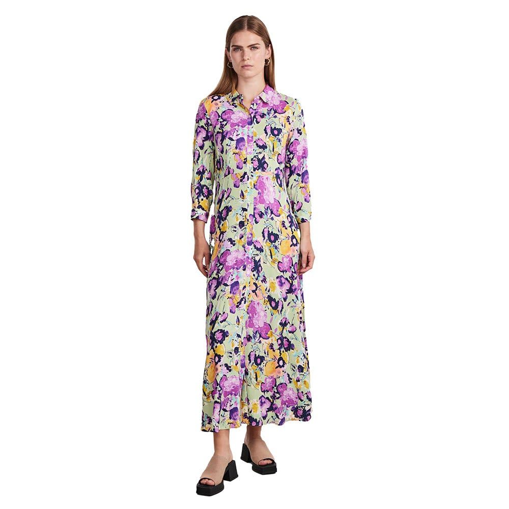 YAS Women's Yassavanna Long Shirt Dress S. Noos