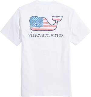 VINEYARD VINES Mens Flag Whale Short Sleeve Pocket TeeT-Shirt