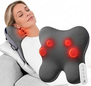 BOB AND BRAD Back Massager with Remote, EZBack Plus Corded Neck Massager with Heat, Shoulder Massager with 3 Intensity Levels for Full Body, Birthday Gifts for Women and Men