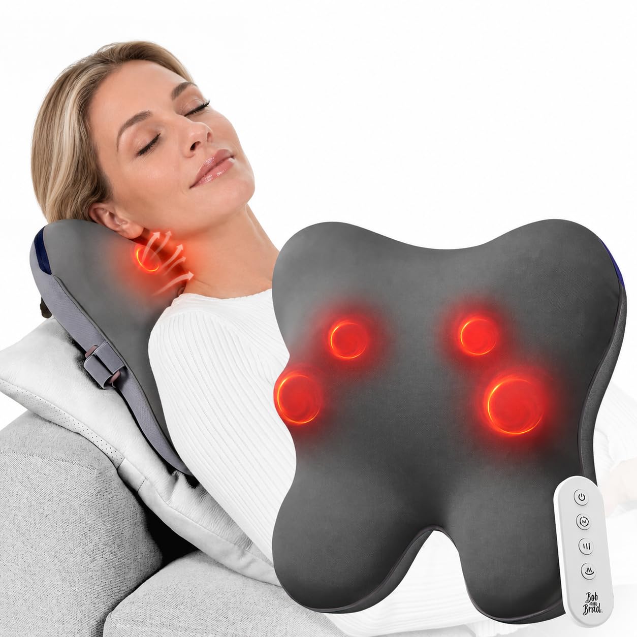 BOB AND BRAD Back Massager with Remote, EZBack Plus Corded Neck Massager with He