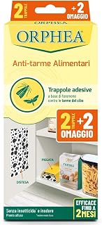 Orphea Food Moth Repellent, Adhesive Traps Against Food Moths, Butterflies, Insecticide Free and Odourless, 4 Traps