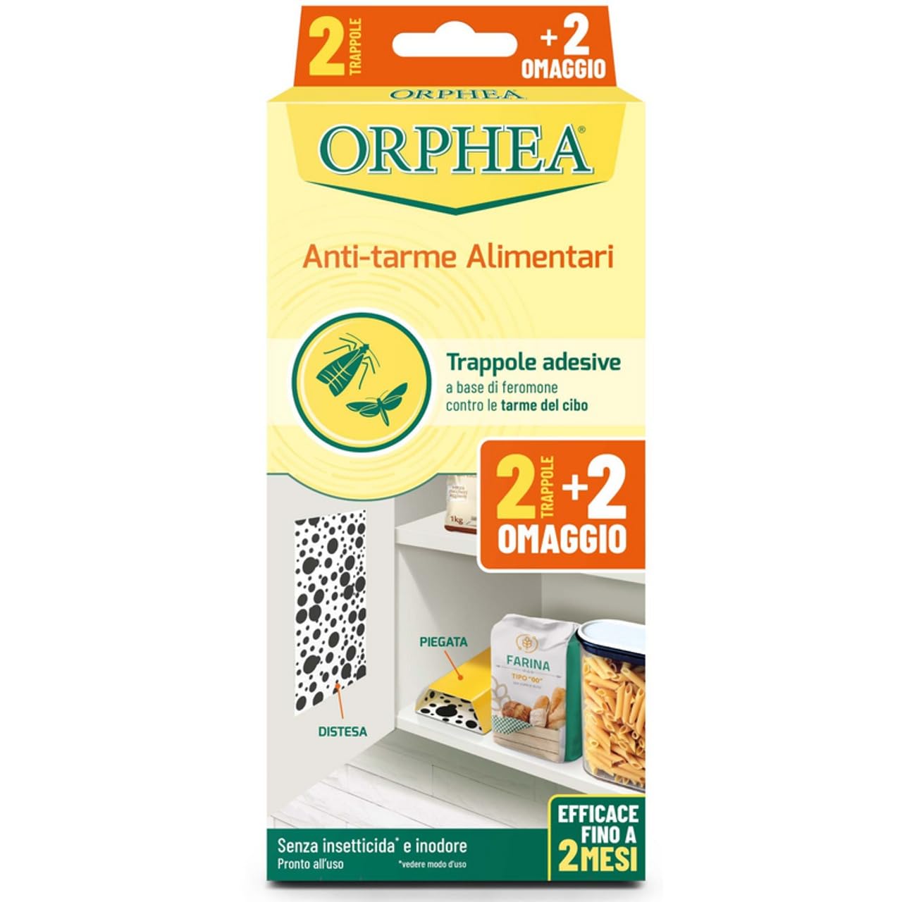 Orphea Food Moth Repellent, Adhesive Traps Against Food Moths, Butterflies, Inse