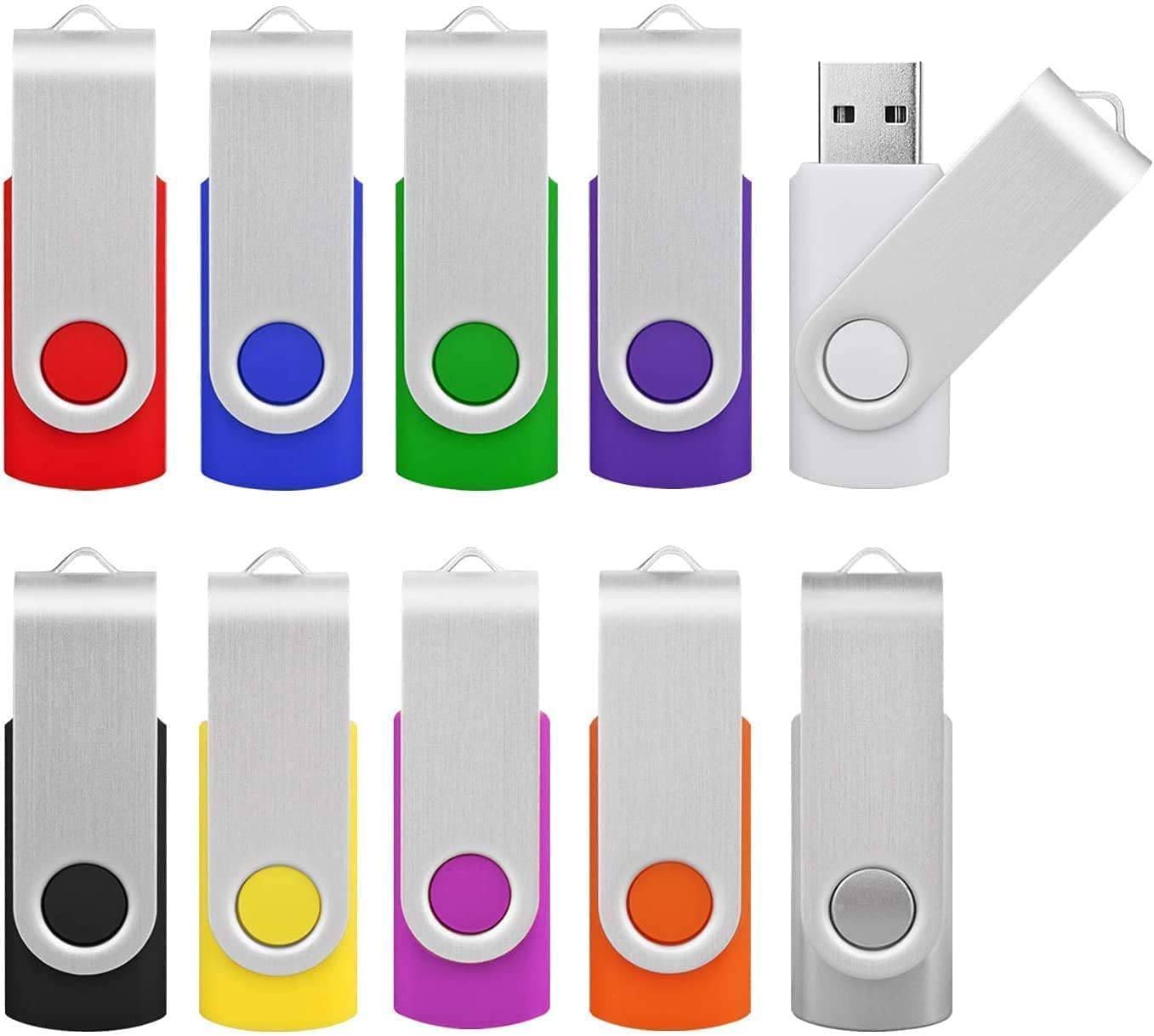 64GB USB 3.0 Stick 10Pack, KOOTION Bulk USB 3.0 Flash Drive Swivel 64GB Memory S