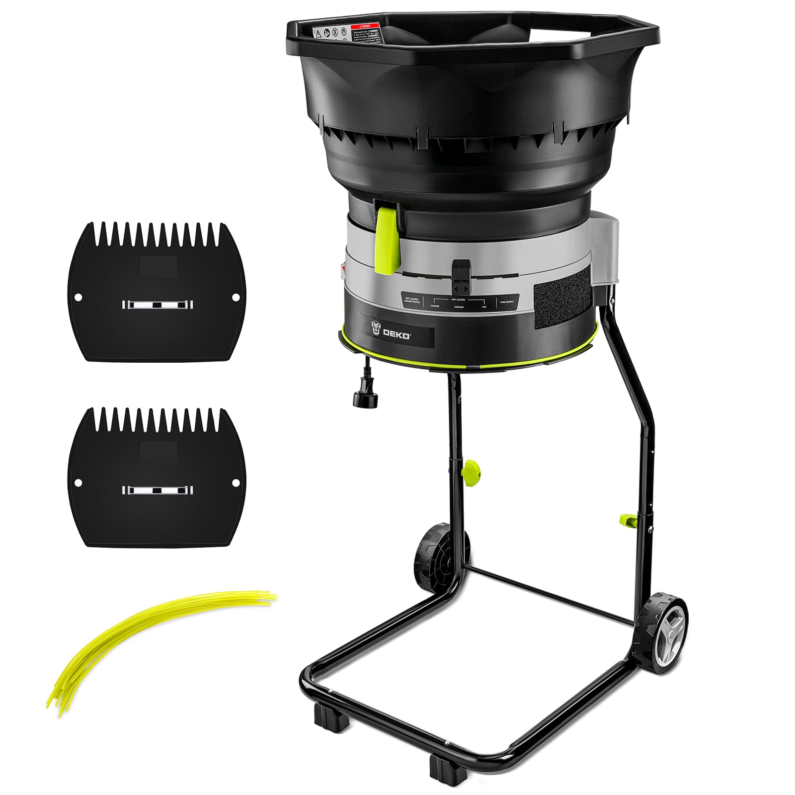 Electric Leaf Mulcher/Shredder: DEKOPRO 13-Amp 8200RPM Motor for 17:1 Reduction 
