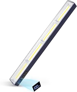 LETOUR Magnetic Lights Rechargeable 4000 Lumens 7500mAh 40CM Work Light Bar, Inspection Lamp 216 LED Bulbs Waterproof, Portable Lighting with Hook, for Camping, Car Repair, Garage, Workshop Tasks