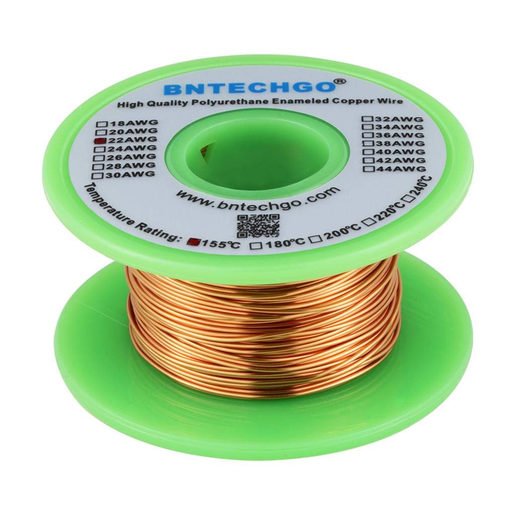 BNTECHGO 22AWG Magnet Wire 4oz Natural Enameled Copper Wire 0.0256"(0.65mm) | 22