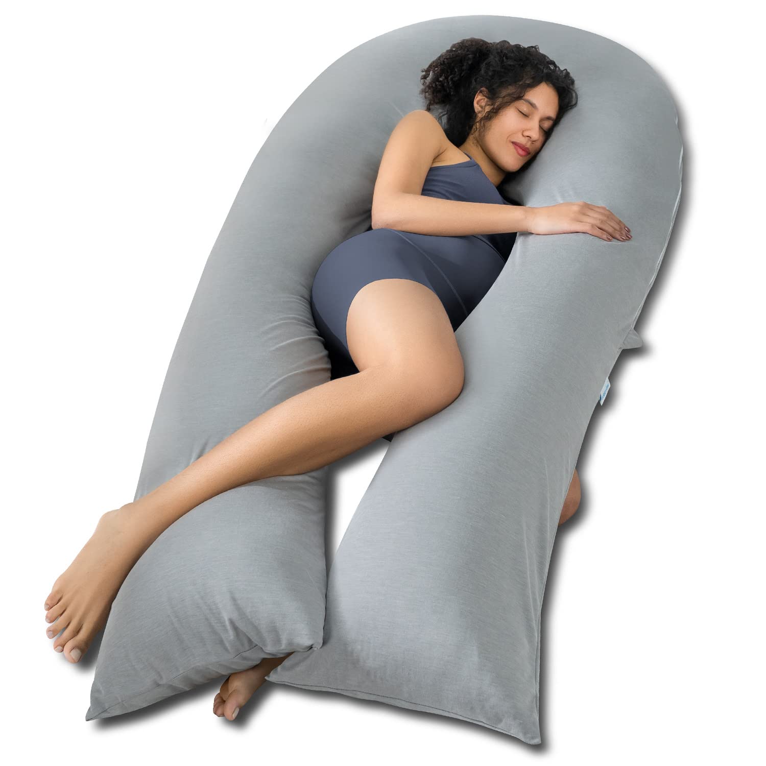 QUEEN ROSE 65 Inch Cooling U Shaped Pregnancy Pillow, Maternity Body Pillow | 65