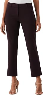 Rafaella Women's Gabardine Straight Leg Ankle Pant with Slimming Panel and 28 Inch Inseam