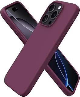 ORNARTO for iPhone 16 Pro Case, Liquid Silicone, Wine Red