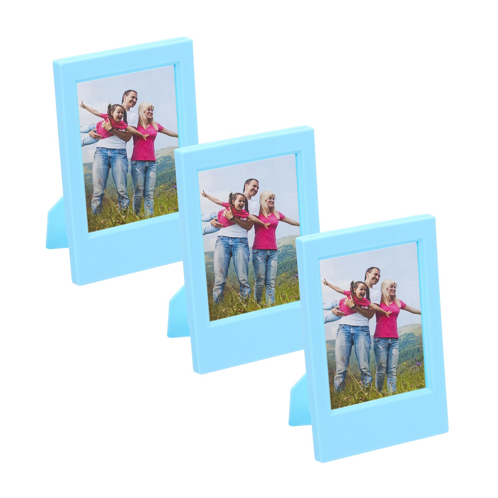 Mini Picture Frame, 2.4 x 3.5 Inches, Rectangle Photo Frame, Blue, 3 Pieces