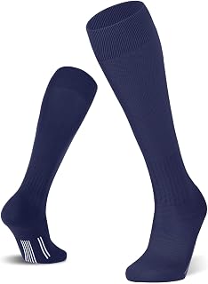 FITRELL Paquete de 2/3 calcetines de fútbol para jóvenes, niños y niñas, calcetines de fútbol sobre la pantorrilla para adultos, hombres y mujeres