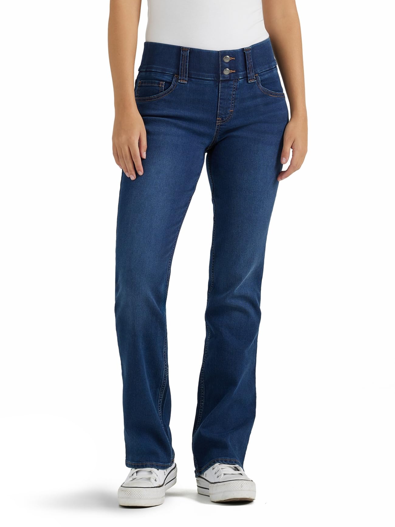 Riders by Lee Indigo Womens Pull On Waist Smoother Bootcut JeansJeans