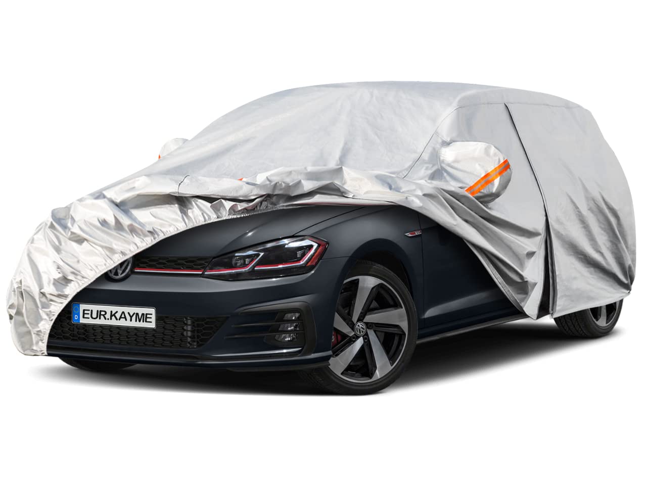 Kayme 6 Layers Hatchback Car Cover Waterproof Breathable, Outdoor Full Cover Rai