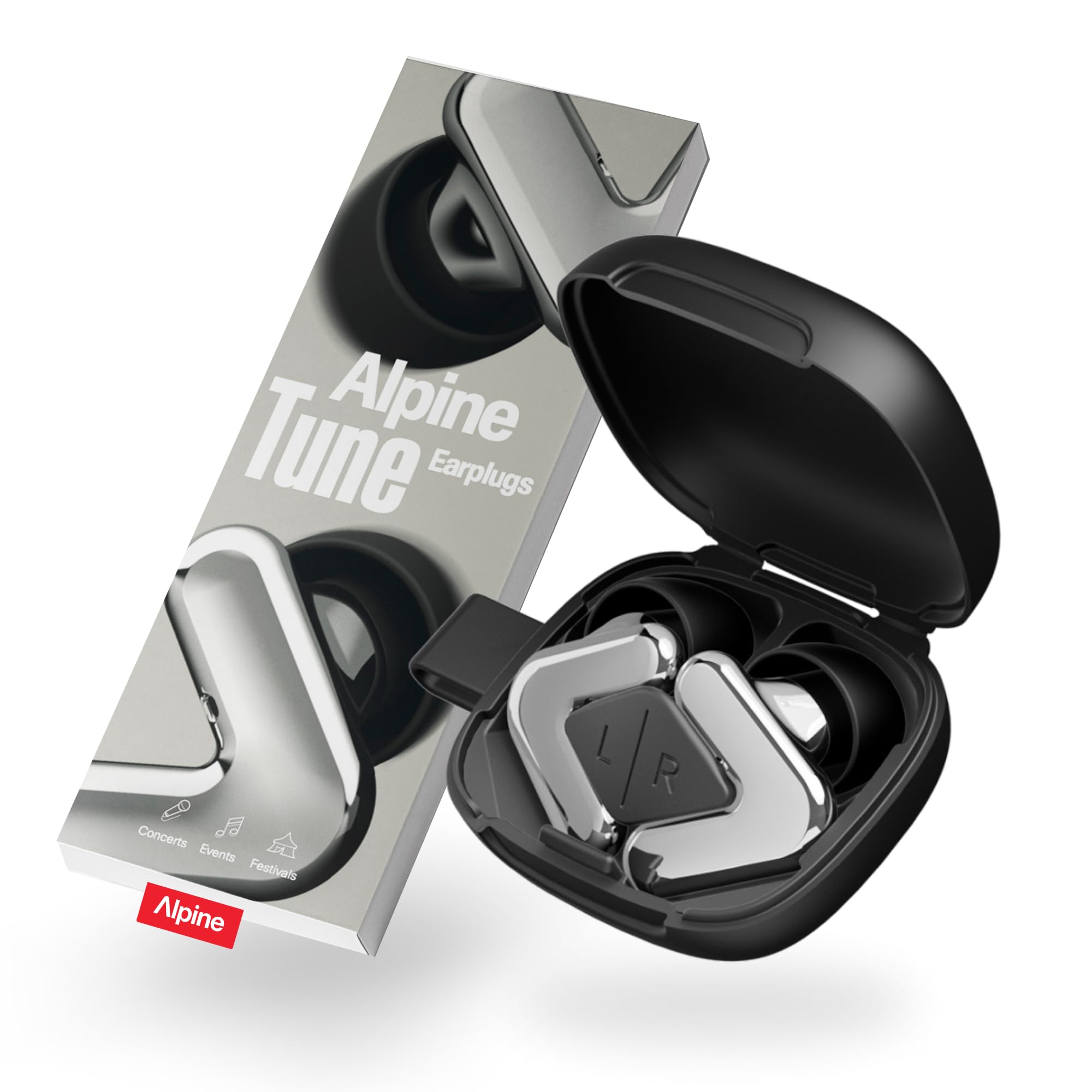 Alpine Tune Gehörschutz Konzert Ohrstöpsel | Hi-Fi | 19dB SNR | Silber
