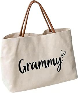Grandma Gifts Mothers Day Gifts Canvas Tote Bag Gigi Mimi Nana Women Birthday Gift Handbag for Shopping, Travel, Beach