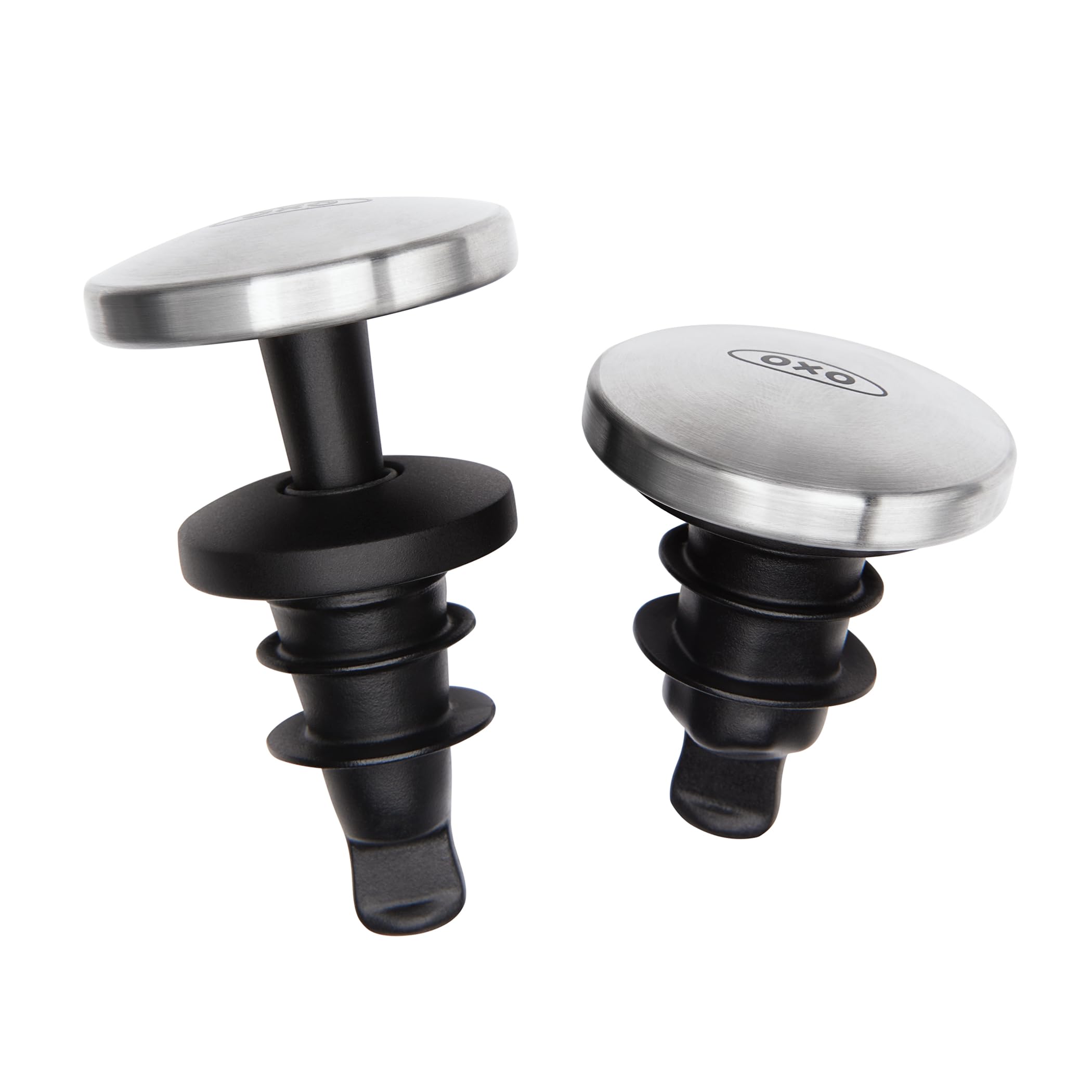 OXO Steel Leakproof Expanding Wine Stopper, 2-Pack | 2-Pack, Airtight Seal, Pres
