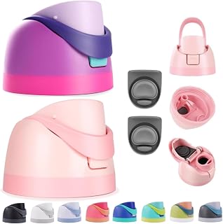 2pcs Replacement Lid Cup for Owala FreeSip 16oz 24oz 32oz 40oz, One Button Water Bottle Food Grade Plastic Safe Cup Accessories Easy Open Close with Leak-Resistant Seal (Pink & Pinkish-purple)