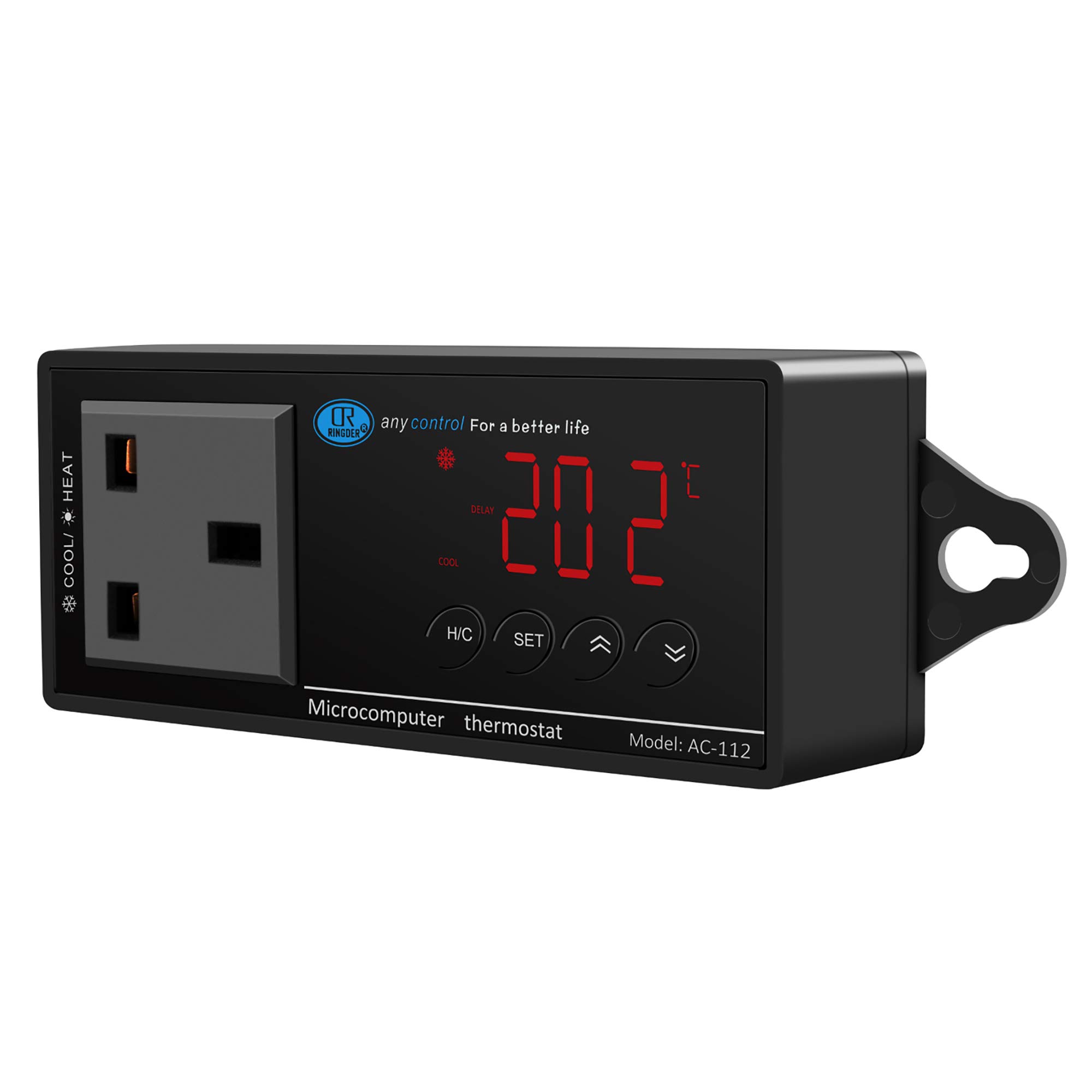 NICREW Reptile Thermostat, Temp Controller for Heating & Cooling, 1100W | 16-40°